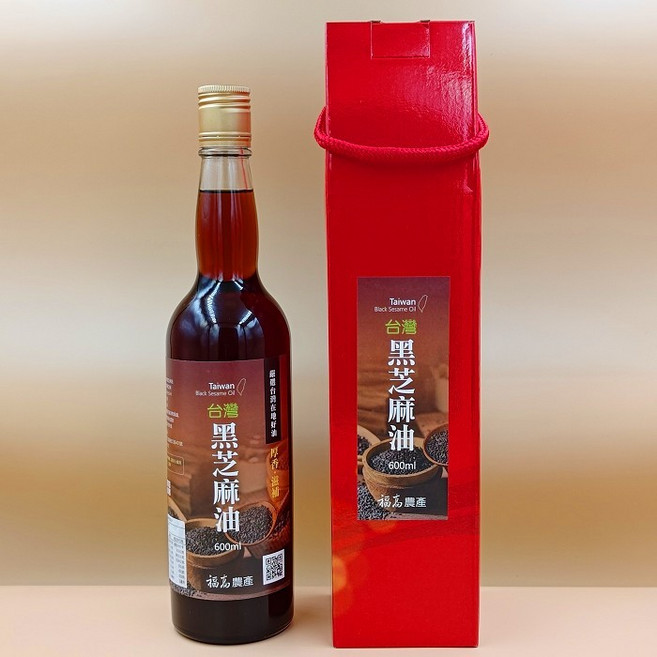 福高農產 台灣黑芝麻油 600ml, 1個