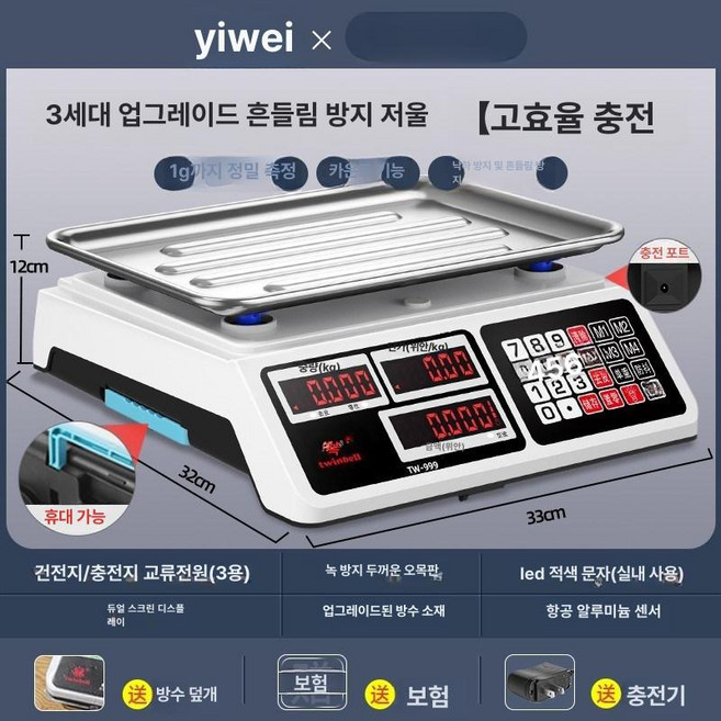 업소용 전자 계량 저울, 기본 모델명/품번, 수동 풀업 업그레이드 3세대 오목 1g, 1kg
