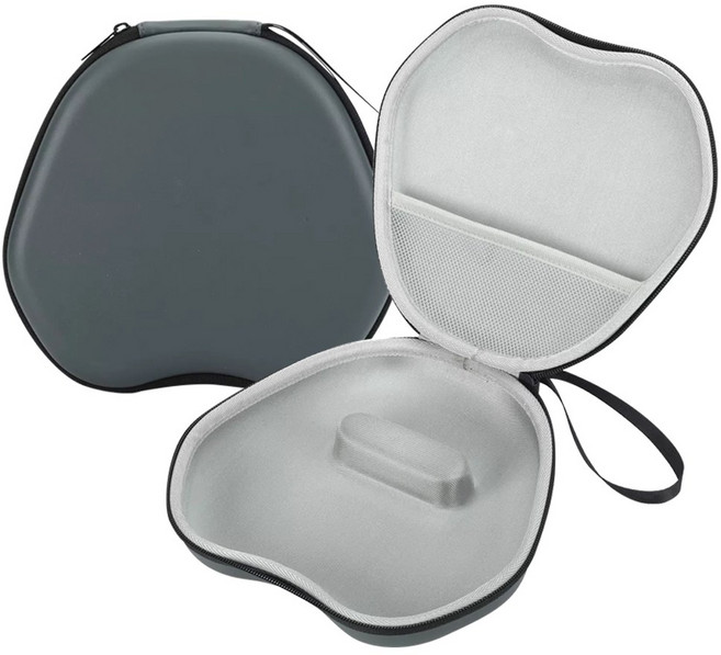 스냅케이스 에어팟 맥스 호환 파우치 케이스 휴대용 AM02, 레더그레이 (AM02)