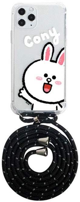 라인프렌즈 하이 목걸이 클리어 슬림 목걸이 범퍼 휴대폰 케이스