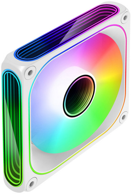 쿨링팬 ARGB FAN 120mm 컴퓨터팬 시스템쿨러, 1개, 화이트 [역방향-리버스], SG-12