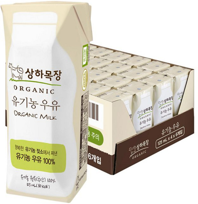 매일 상하목장 125ml 유기농우유 24팩/무료배송, 24팩