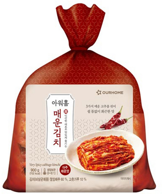 아워홈 매운김치, 900g, 3개