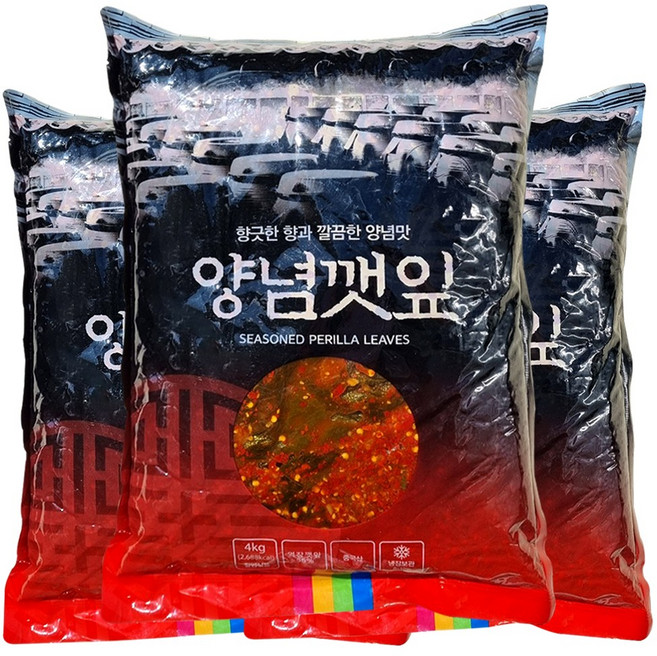 착한식품 양념깻잎 대용량 업소용, 3개, 4kg