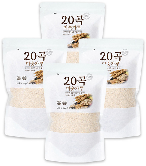센티미터 미숫가루 20곡 무가당 무설탕 당 제로 대용량, 4개, 1kg