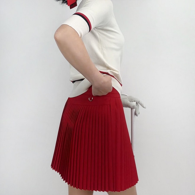 투솜 여성 골프웨어 여성골프스커트 브이 주름 골프스커트 봄 여름 잔주름 플리츠 가을 여자골프스커트