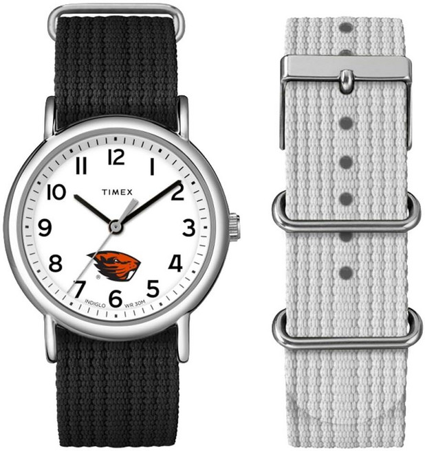 Timex 유니 위켄더 박스 세트 38mm 시계 - 오리건 스테이트 비버 블랙.