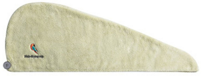 吸水速乾包頭巾 乾髮帽 毛巾, 綠色-鸚鵡(成人款), 1個