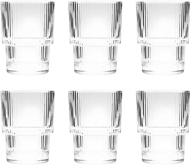델리 스트라이프 스택컵 193ml, 투명, 6개 - 쿠팡