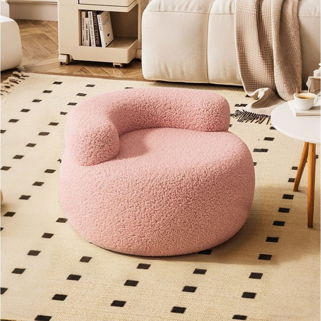 거실 원형 스툴 등받이 의자 실내 편안한 소형 가구, 분홍색, 1개