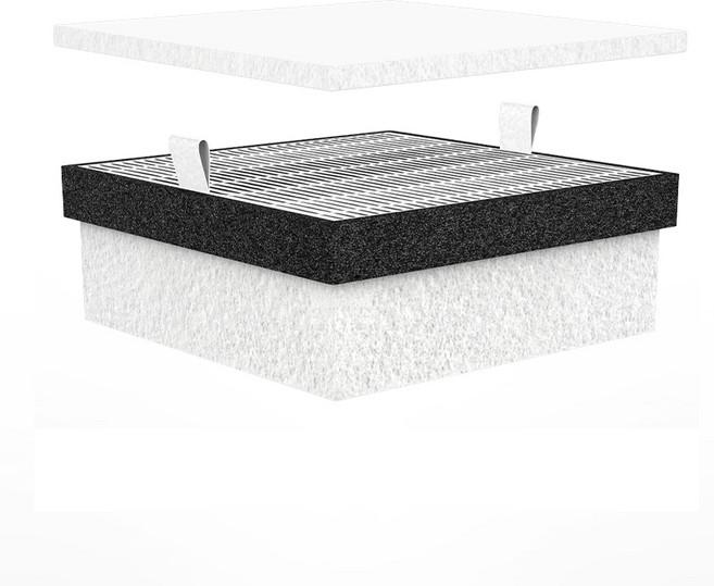 솔더세이프 산업용 남땜 연기 흡입기 필터 추가 구매, 1세트, 45W 면 패드 5P + 활성탄 필터 1개