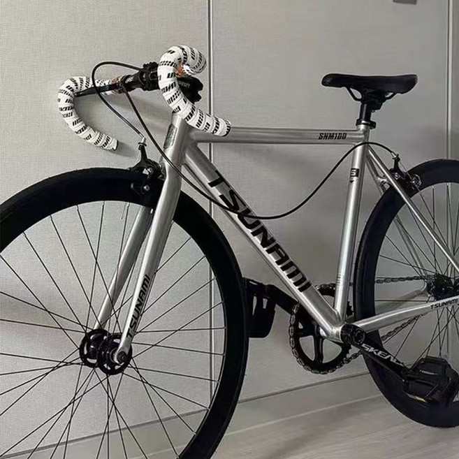 쓰나미 TSUNAMI SNM100 픽시 자전거 입문용 완차 학생용 스탠다드 (앞뒤브레이크포함), 레드(화이트로고), 1개, 170cm