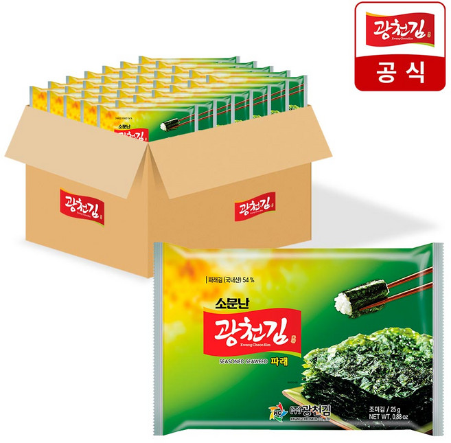 광천김 소문난 파래전장김 25g 36봉, 2개