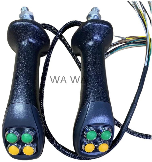 그랩 핸들 휠 굴삭기 고급 목재 다리미 스틸 제어 레버로 개조 5 단추, 05 Metal 5 button right, 1개