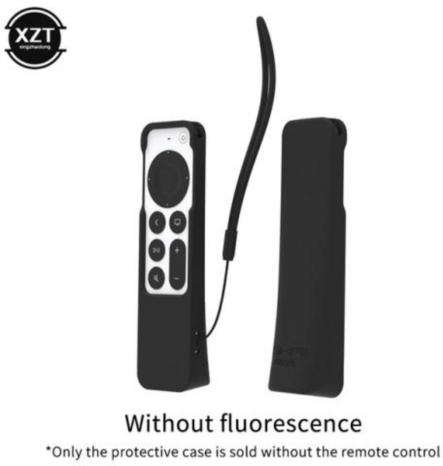 애플 TV Airtag 4K 2021 Siri 원격 2 세대 빛나는 보호 형광 케이스 가방에 대 한 실리콘 원격 제어 커버, 2) NO fluorescence, 1개