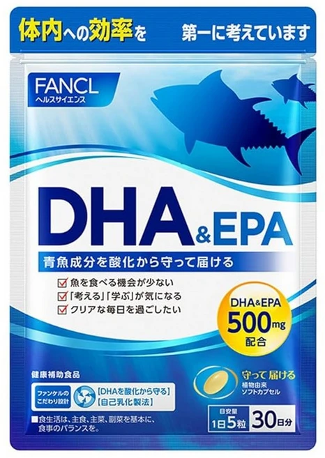 판클 FANCL DHA & EPA 30일분 150알 보충제, 1개, 150정 - 쿠팡
