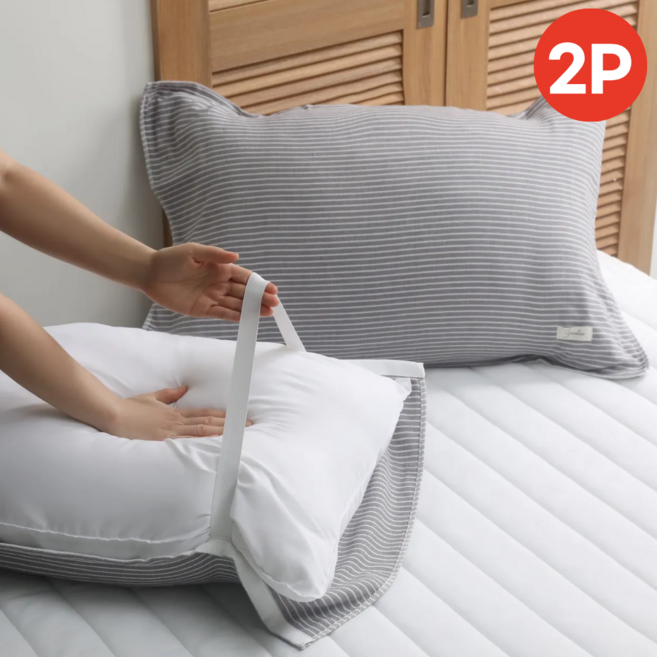올유마인 교체가 편한 순면 밴딩 베개커버 1+1