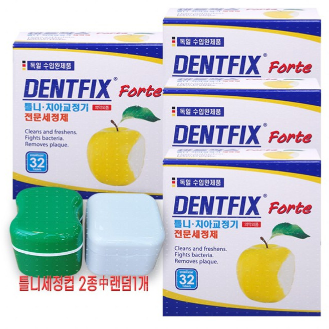 덴트픽스 포르테 32정 독일 수입완제품 틀니 의치 세정제, 32개입, 4개
