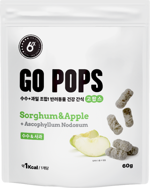 식스스텝 고팝스 수수+과일 간식 60g /바크팝, 1개, 수수+사과