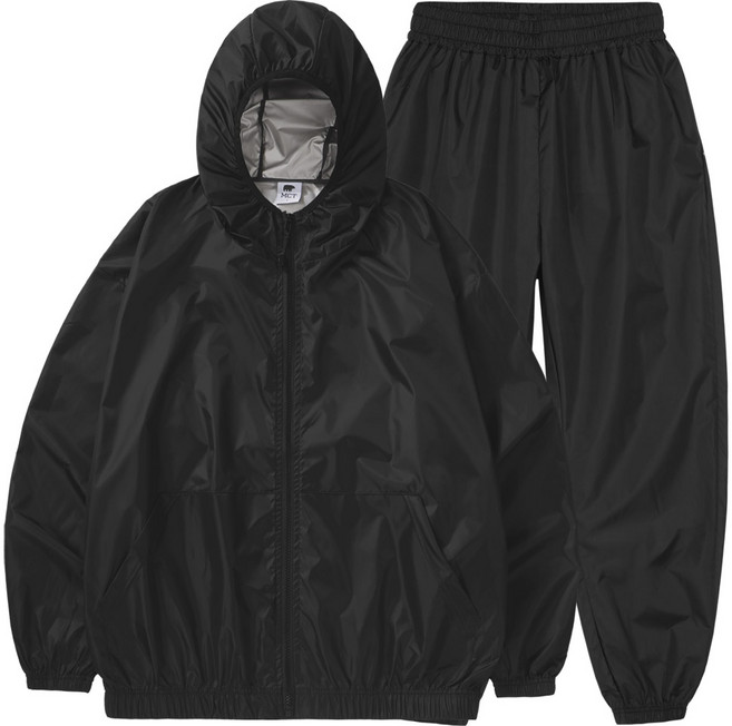 문컬렉션 남녀공용 당일발송 기능성 땀복 다이어트 사우나수트 후드 집업 세트 트레이닝 헬스 런닝 바람막이 운동복 자켓