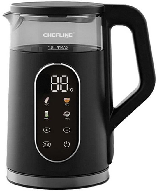 셰프라인 스피넬 전기주전자 유리 1.8L 커피포트 전기포트 보온포트 무선주전자 분유포트 무선포트, 셰프라인 스피넬 전기주전자 유리 1.8L 커피포트 전기