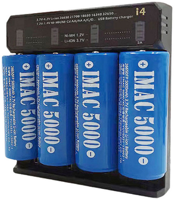 I4 18650배터리 충전기 C타입 18650 21700 26650 리튬이온 배터리 4구 충전기 만능 충전기 KC 안전인증, HM-22-03, 1개