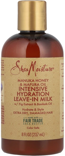 SheaMoisture 마누카 꿀 & 마푸라 오일 인텐시브 하이드레이션 리브인 밀크 237ml(8fl oz), SheaMoisture마누카꿀마푸라오일인텐시브하이드레이, 1개, 237ml - 쿠팡