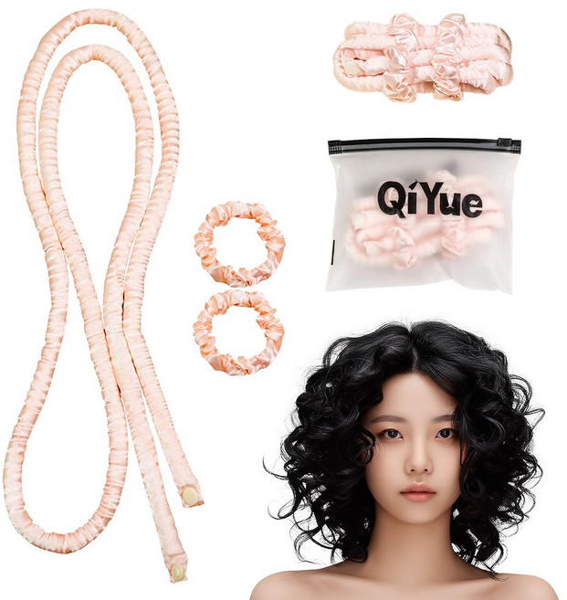 럭스올리브 셀프 헤어롤 구르프 틱톡헤어롤 고데롤 웨이브 세팅롤 히피펌, 핑크, 1개