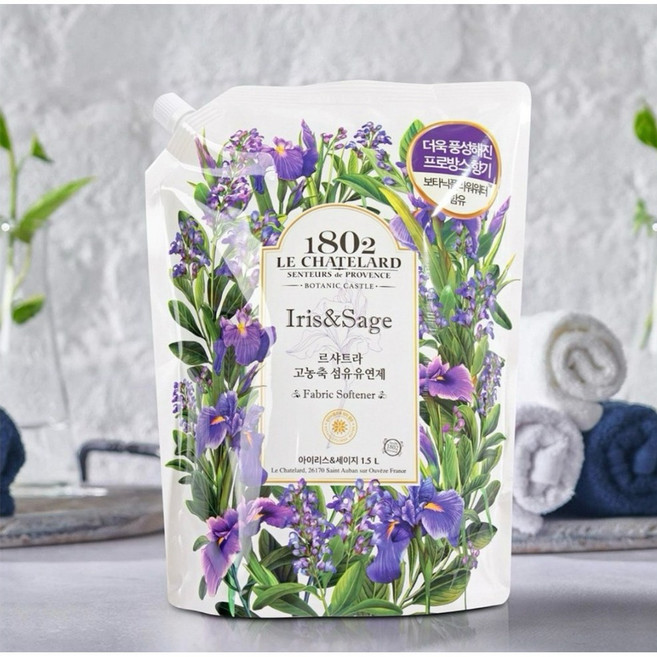 애경 르샤트라 보타닉 아이리스세이지 고농축섬유유연제 리필 1.5L, 3개