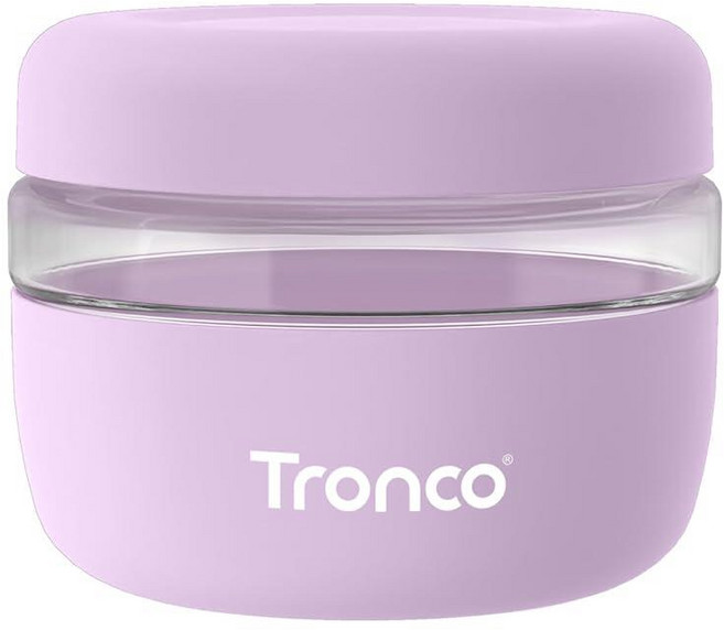 Tronco 뚜껑이 있는 473.2ml(16온스) 유리 식품 보관 용기 밀폐 누출 및 흘림 방지 도시락 그릇 밀프렙 샐러드 요거트 수프 스튜용 전자레인지 식기세척기, 라일락