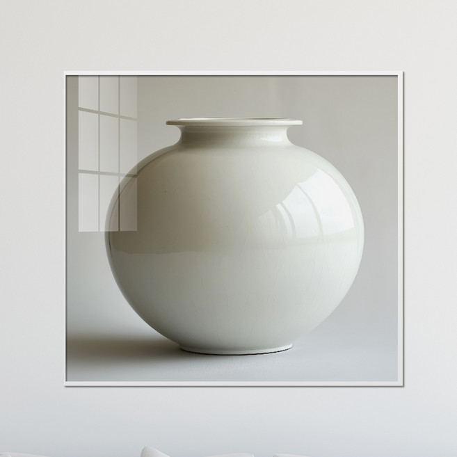 아트블루 풍수 거실 액자 달항아리 풍수그림 액자 재물운 인테리어 소품, 1번 순수 달항아리, 화이트