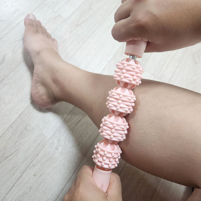종아리 마사지 스틱 롤러 마사지봉 스틱 막대기 수동 셀프 기 지압 롤링 마사지 허벅지 다리 종아리, 화이트, 본상품선택