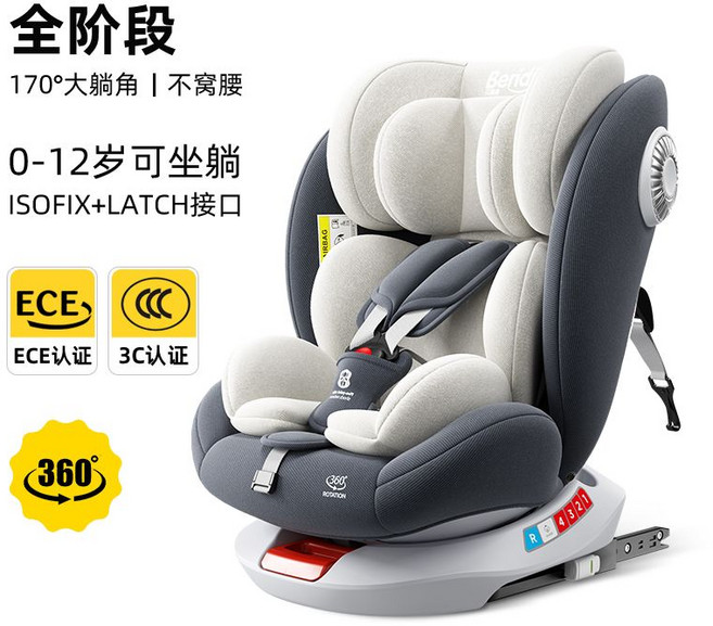 Beridi 兒童安全座椅 0-12歲 全階段 ISOFIX 360°旋轉, 通用