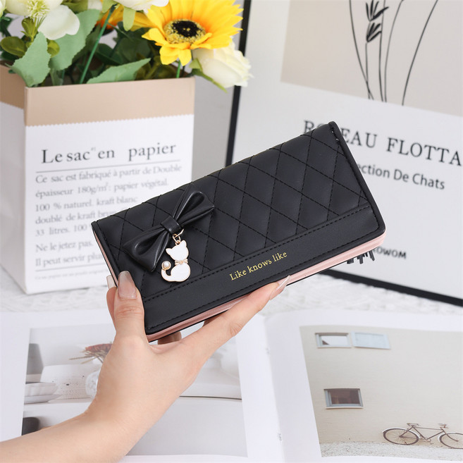 MIROSE 러블리 데일리 퀼팅 여성장지갑 패션 누빔 동전 여학생 장지갑