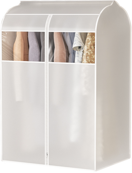 딱템 1+1 옷 먼지차단 투명 이중지퍼 특대형 3D 의류보관 방수 오염방지 행거가리개, 2개, 1개입