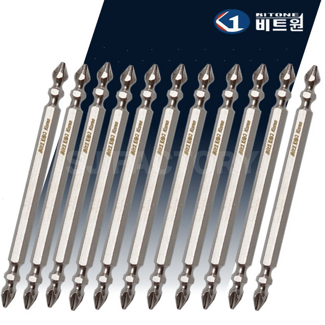 비트원 K-POWER 양용 십자 드라이버 비트 PH2 x 110mm, 10개