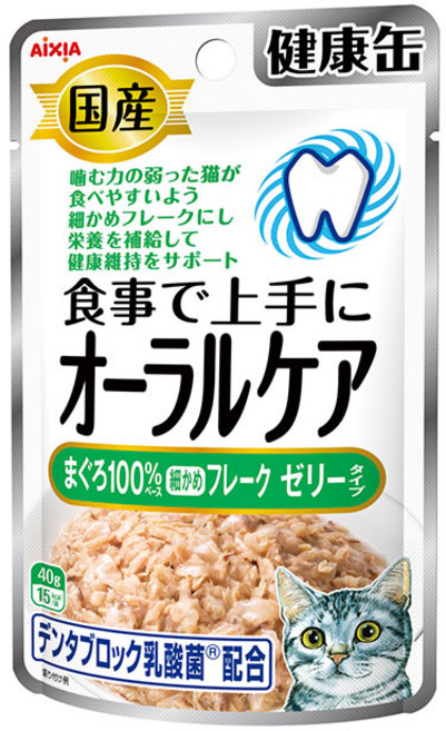 아이시아 건강캔파우치 오랄케어 고양이간식, 40g, 1개