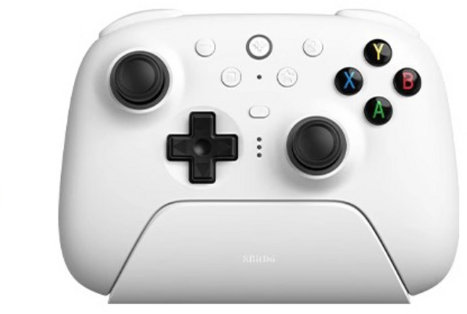 [HL샵]8BitDo 팔비토 얼티메이트 2세대 무선 PC버전 게임패드 컨트롤러 8스피드 충전베이스 포함, 화이트