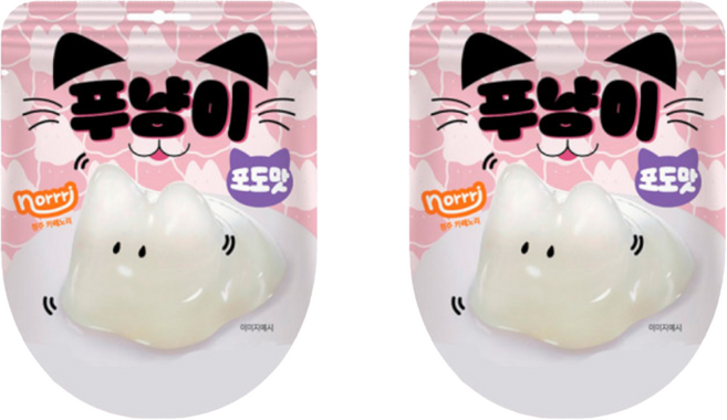 건영제과 푸냥이 젤리 포도맛, 2개, 90g