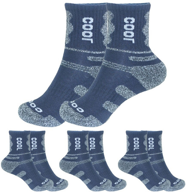 남녀공용 등산 스포츠 중목 장목 양말 흡한 쿠션 양말 4켤레, 4개, 05 중목 네이비