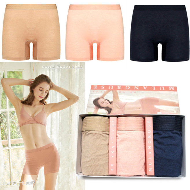 여성용 심리스 드로즈 3p 사각팬티 네모팬티 긴사각팬티