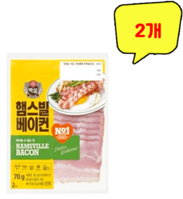CJ 햄스빌 베이컨 70g, 2개