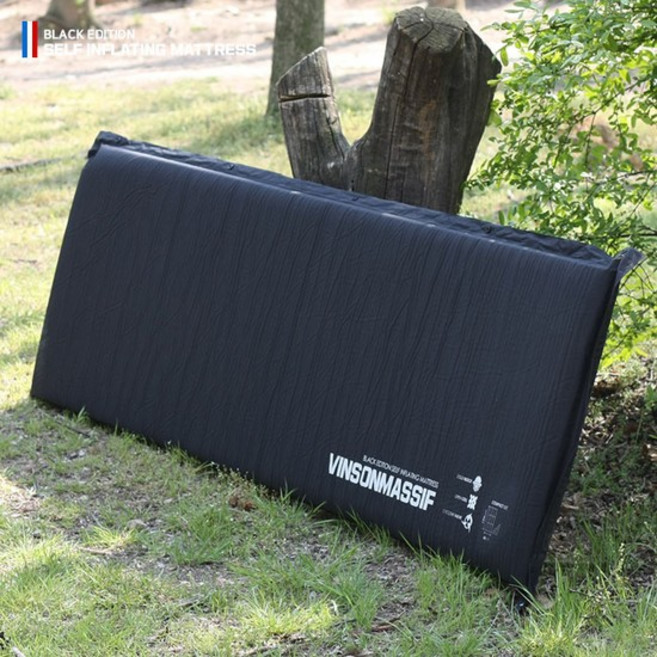 빈슨메시프 자충매트 프리미엄5T 싱글 캠핑 1인 에어 휴대용 블랙