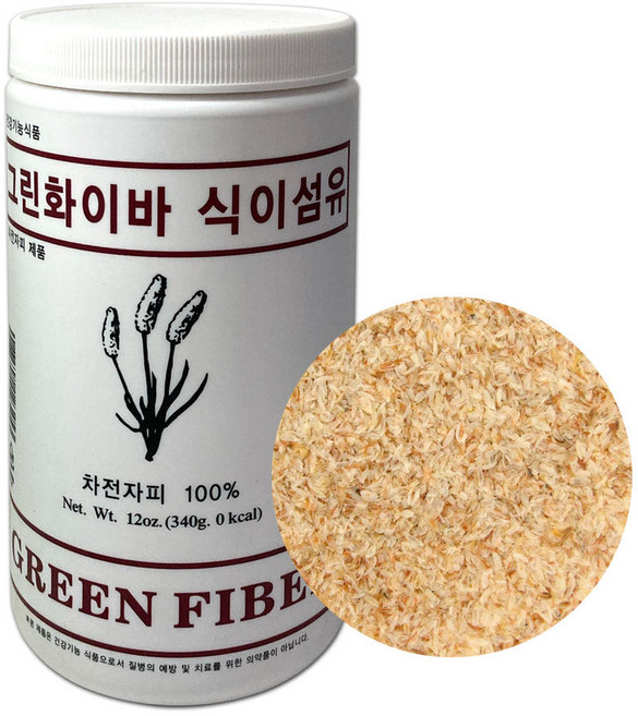 그린화이바 식이섬유 340g/다이어트식품 차전자피 배변활동 화이버 콜레스테롤개선 질겹이껍질, 340g, 2개