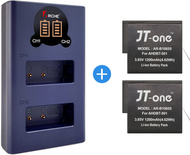 무료 고프로AHDBT-501 LCD듀얼충전기+배터리2개 HERO5, 1개