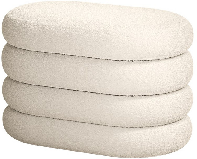 온더루프 부클레 대형 수납 스툴, 1개, 아이보리