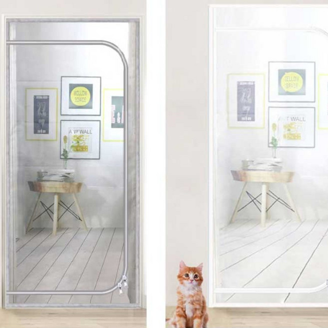 고양이 방묘창 방묘문 베란다 방충망 펫도어 안전문, 1개