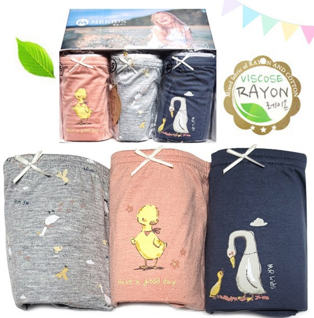 여아 속바지 초등 유아팬티세트 new 오리여아사각팬티 3매 잠옷