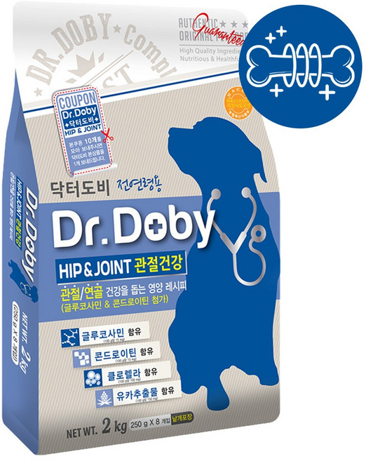 닥터도비 전연령 건강을 돕는 영양레시피 기능성 강아지 사료, 2kg, 1개, 뼈/관절강화
