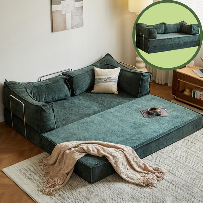 코지플립 쇼파베드 모듈형 접이식 소파 세련된 거실 인테리어 다용도 멀티 공간 튼튼한 벤치 부드러운 페브릭 분위기 좌식 최적화, M